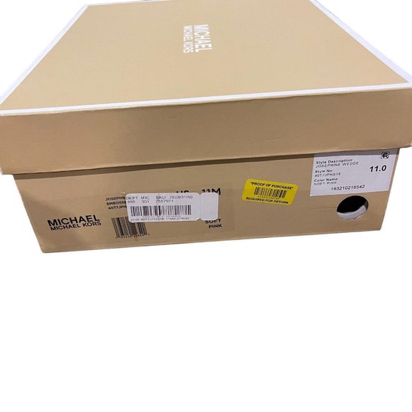 Michael Kors Josephine Wedge Soft Pink Leather Platform Sandals Womens 11M w/Box - Picture 12 of 12